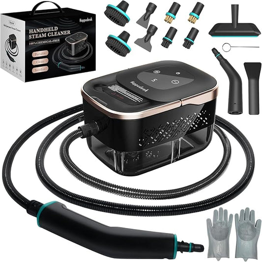 Steam Cleaner,15s Heat-Up 42.27oz Tank,2500w Handheld Steam Cleaner for Home with 15 pcs Accessories,Portable Steamer for Cleaning,kitchens,Grease,bathrooms,Grout,Tile,Bed Bugs,Floor,Couch and Car