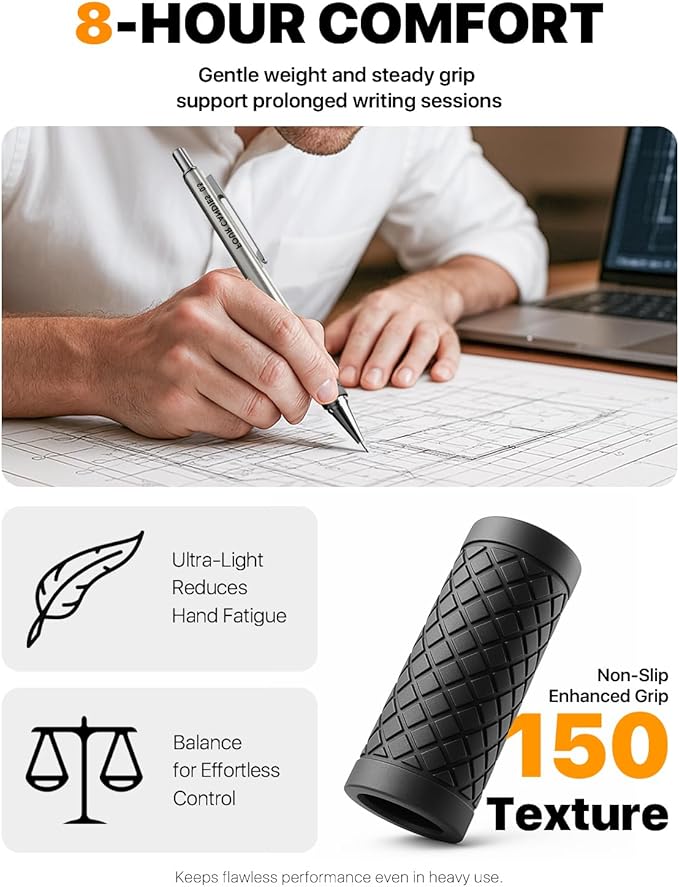 Four Candies Metal Mechanical Pencil Set - 3PCS 0.5mm Art Mechanical Pencils & 360PCS HB Lead Refills & 3PCS Erasers & 9PCS Eraser Refills, Drawing Mechanical Pencils for Writing, Sketching -With Case