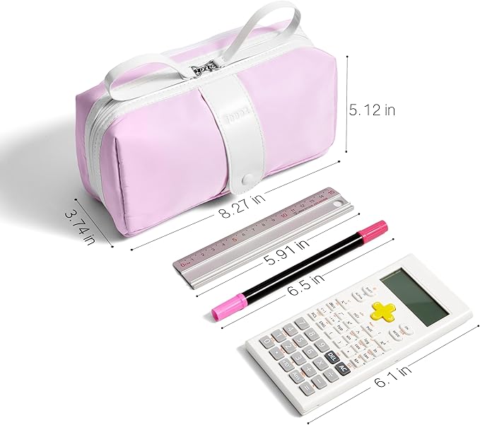 Sooez Big Capacity Pencil Case, Extra Large Pencil Pouch with Zipper Pocket, Wide Opening Pencil Bag, Portable Stationery Organizer, Cute Aesthetic School Office Supplies for Teens Girls Adults, Black