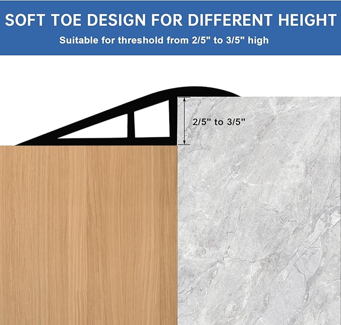 Vinyl Door Threshold Flooring Transition Strip Self Adhesive Carpet Edging Strip for Laminate Doorway Edge Threshold from 2/5" to 3/5" (White, 10 Ft)