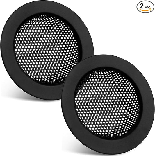 Retisee 2 Pcs Sink Strainer Stainless Steel Kitchen Sink Drain Strainer Basket Cover Mesh Hair Food Catcher, Large Wide Rim of 4.4 Diameter(Matte Black)