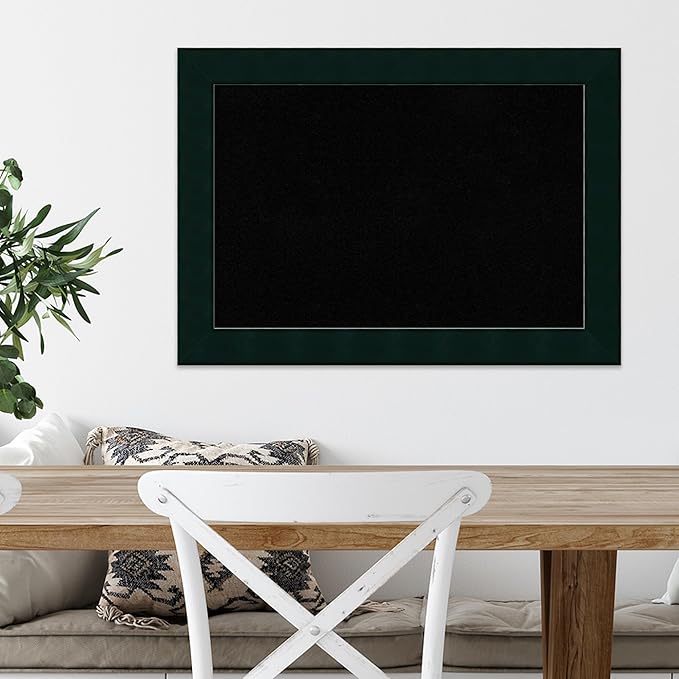 Amanti Art Black Cork Board for Wall, 20x28 Vision Board with Black Wood Frame, Medium Corkboard Office Decor for Home Organization, Modern Corkboard Pinboard to Display Items for Home Organization