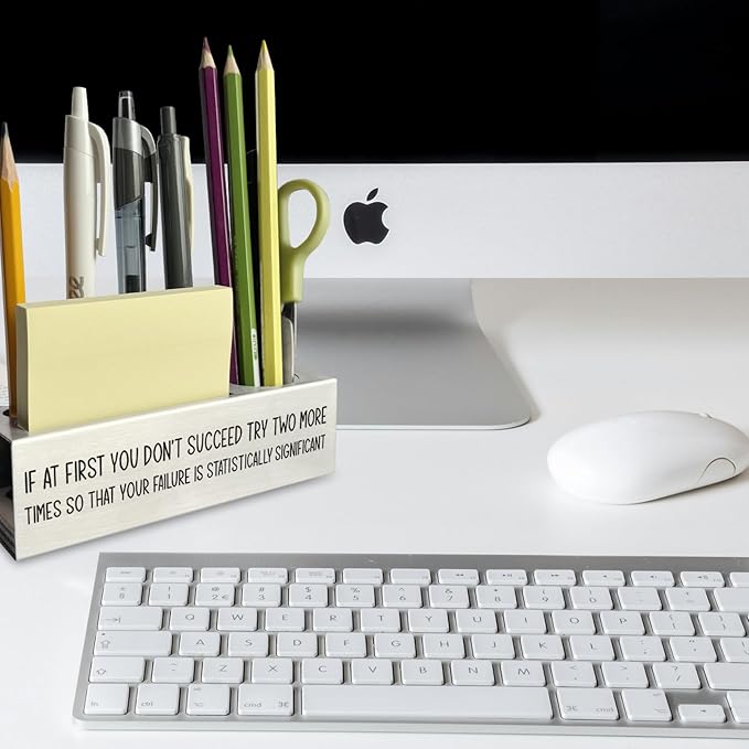 If At First You Don’t Succeed Pen Holder, Scientist Gifts Desk Decor Stainless Steel Pencil Holders WCC61