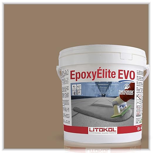 The Tile Doctor EpoxyElite EVO - Litokol Epoxy Grout for Tile, Ideal for Home Office Decor & Bathroom Tile, Beige 3-5 kg - 11 lb