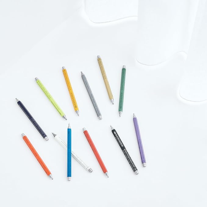 MARK'STYLE days, Gel Ink Metal Ballpoint Pen - 0.5mm Retractable Black Ink, Retro styling Light Weigh Pen, Made in Japan- Perfect for School, Office, and Journaling (Purple)