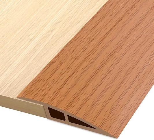Vinyl Door Threshold Flooring Transition Strip Self Adhesive Carpet Edging Strip for Laminate Doorway Edge Threshold from 2/5" to 3/5" (Yellow Wood Grain, 6.6 Ft)