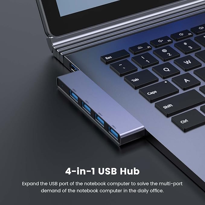 USB Hub 2Pack, Fidioto 4-Port USB Hub(1 * 3.0 Hub, 3 * 2.0 Hub) USB Splitter USB Expander for Laptop, Xbox, Flash Drive, HDD, Console, Printer, Camera,Keyborad, Mouse