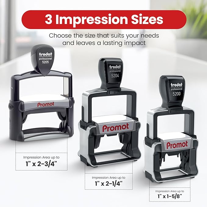 Promot Medium Professional Stainless Steel Stainless Steel Self Inking 6 Lines Custom Stamp - Personalized Office Stamp