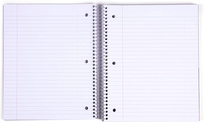 Mintra Office Durable Spiral Notebooks, 5 Subject (Lavender, Wide Ruled 1pk)