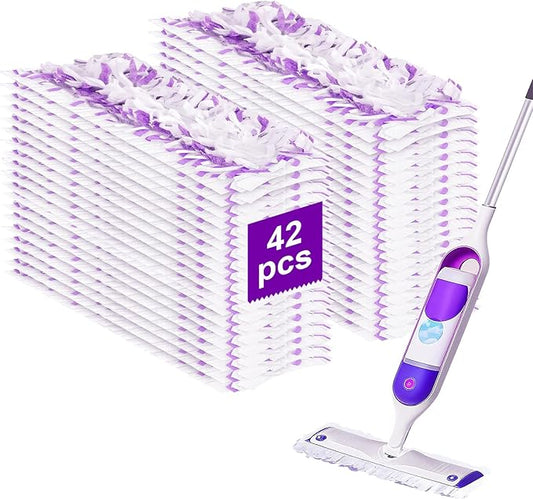 42 Pcs 5X Cleaning Power Mop Refills for Swiffer Power Mop, Unscented 14-Layer Thickened Disposable Mopping Pad Refills, for All Finished Floors