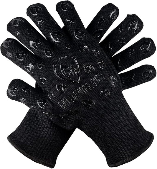 Grill Armor Oven Gloves 932°F Extreme Heat & Cut Resistant Oven Mitts with Fingers for BBQ, Cooking, Grilling, Baking – Accessory for Smoker, Cast Iron, Fire Pit, Camping, Fireplace, Griddle & More