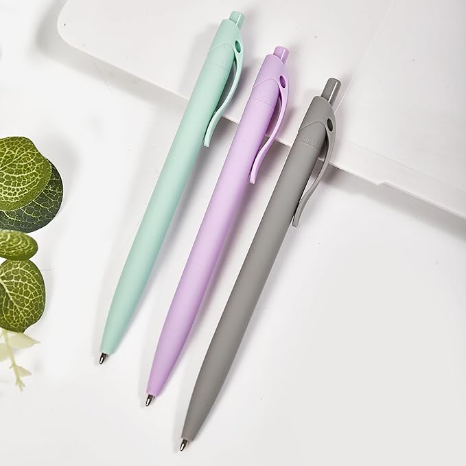 BallPoint Pens, 50 Pack (BLACK Ink),Bulk Pens, Grey Barrel,Click Pens for Office Home and School, Retractable Ballpoint Pens, Medium Point, 1.00MM (Grey)