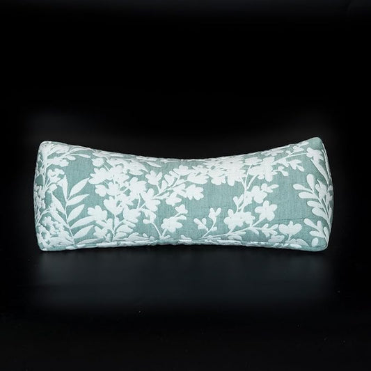 Buckwheat Neck Support Pillow Cervical Neck Cylinder Bolster Pillow,Buckwheat Hulls Adjustable Roll Pillow,Neck Pain Relief for Back and Side Sleepers Round Pillows for Lunch Break Green, 6*15 inch