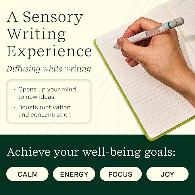 Lifelines Pen Diffuser Set, 2-Pack (Crisp Mountain Air) - 1mm Black Ballpoint Pens with Scented Essential Oil Blends – Aromatherapy Diffuser & Sensory Immersion Diffuse Aroma