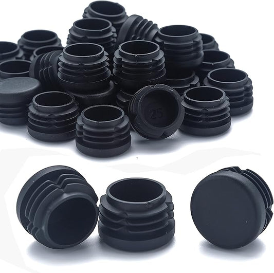 Furnigear Plastic Plugs Tubing End Caps Chair End Caps 11/16" Outside Bottom Round Tubing Caps Round Furniture Sliders Glides Black (Fit 0.61-0.66" Tube Inner Diameter, 40pack)