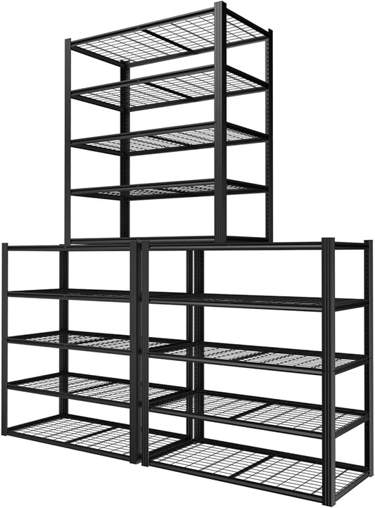 48" W Garage Shelving Heavy Duty,2800LBS Storage Shelves,5-Tier Adjustable Metal Shelving Utility Shelf Rack Garage Storage Organize for Storage Industrial, Warehouse, Basement