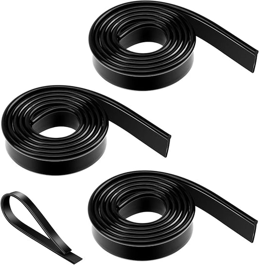 3 Rolls Squeegee Replacement Rubber Blades 41 Inch Silicone Black Blade for Glass Cleaning, Windows, Shower Doors - Scrubber Refill Head