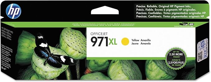 HP 971X | PageWide Cartridge High Yield | Yellow | Works with HP OfficeJet Pro X451, X476, X551, X576 | CN628AM