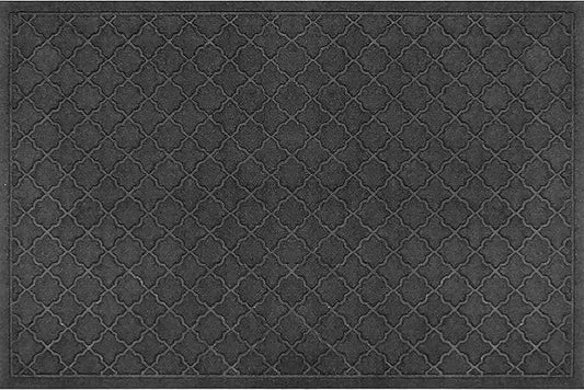WaterHog Heavy Duty Doorway Mat, 3' x 5', Made in USA, Durable & Skid-Resistant Entryway Mat, Water-Trapping, Indoor/Outdoor Decorative Floor Covering, Cordova Collection, Charcoal