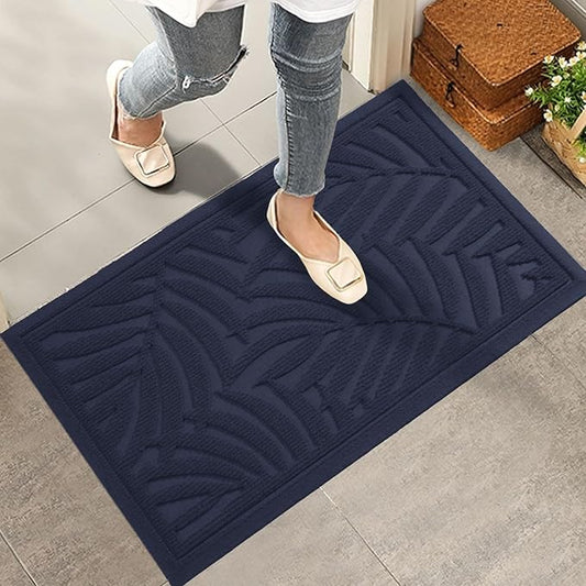 Front Door Mat, Absorbent Resist Dirt Welcome Door Mat Indoor Outdoor, Waterproof Doormat, Sturdy Non Slip Backing, Fade Resistant, Low Profile Entry Mat for Entryway, 29×17, Blue