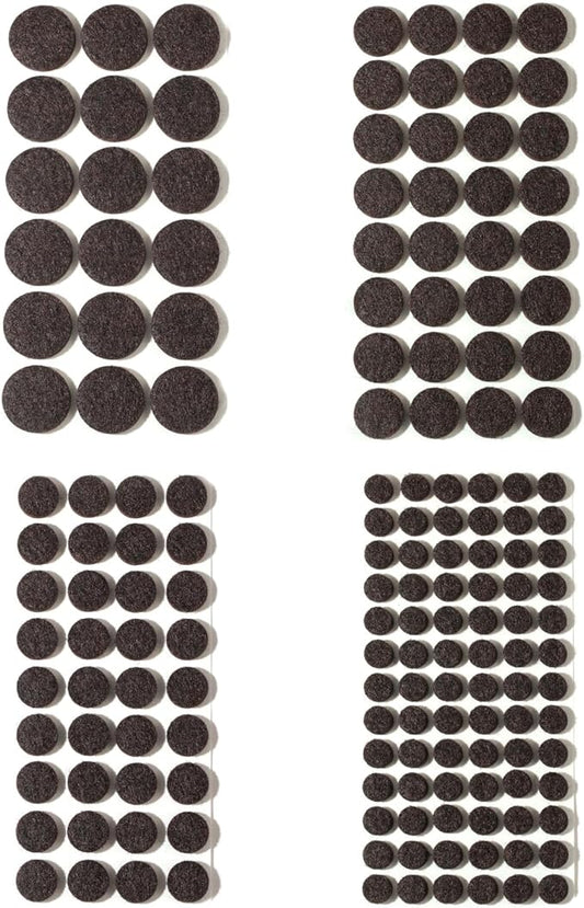 Felt Furniture Pads for Hardwood Floors 164 Piece, Furnigear Anti Scratches Felt Pads for Round Chair Feet Self Adhesive Chair Felt Pads Sliders Moving Your Furniture Smoothly, Brown