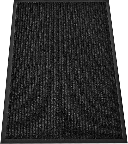 SRDDQLC Door Floor Mat Commercial Grade Large Size Heavy Duty Tough Entry Collection Slip Skid Entrance Mat with Rubber Backing Low Profile (Black, 4x6FT)