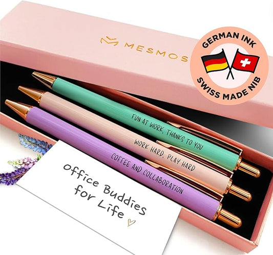 MESMOS 3pk Fancy Pen Set, Thank You Coworker Gifts for Women, Appreciation Gifts for Coworkers Female, Work Besties Women, Going Away Farewell Birthday Gift