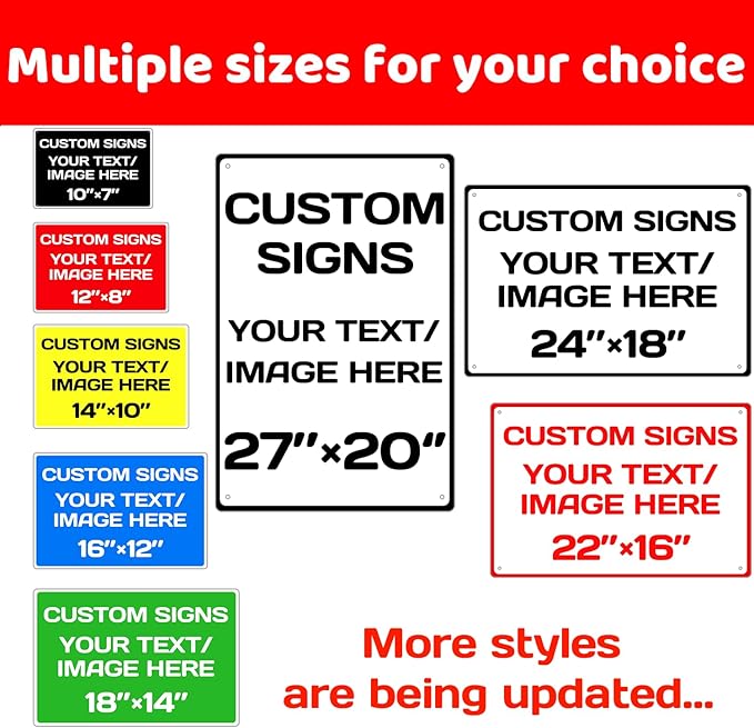 Repaly Personalized signs,Aluminum Weatherproof Metal Sign Multiple Sizes Custom Personalized Text And picture Here,hazard sign,garden sign,custom door sign,Customised business signs Blue 14×10