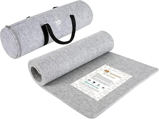 Wool Pressing Mat for Quilting - 15 x 54 XL Extra Large Felt Ironing Pad 3/8" Thick, 100% Wool Heat Resistant for Ironing, Sewing, Cutting on Ironing Board, Tabletop, Dryer, Countertop