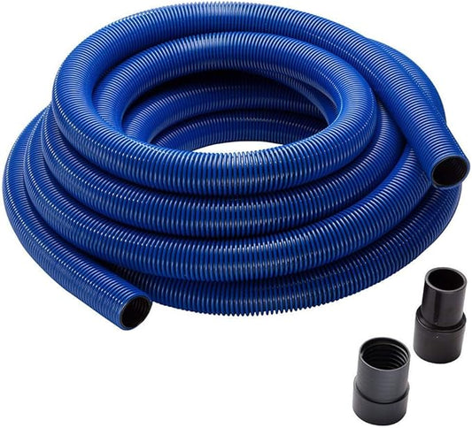 Rockler 40’ Heavy-Duty Shop Vacuum Hose Dust Collector - 1-1/2” Helix Design Shop Vac Hose - Polymer Dust Collection w/Swiveling Ports Prevent Twisting & Tangling - Woodworking Dust Collectors