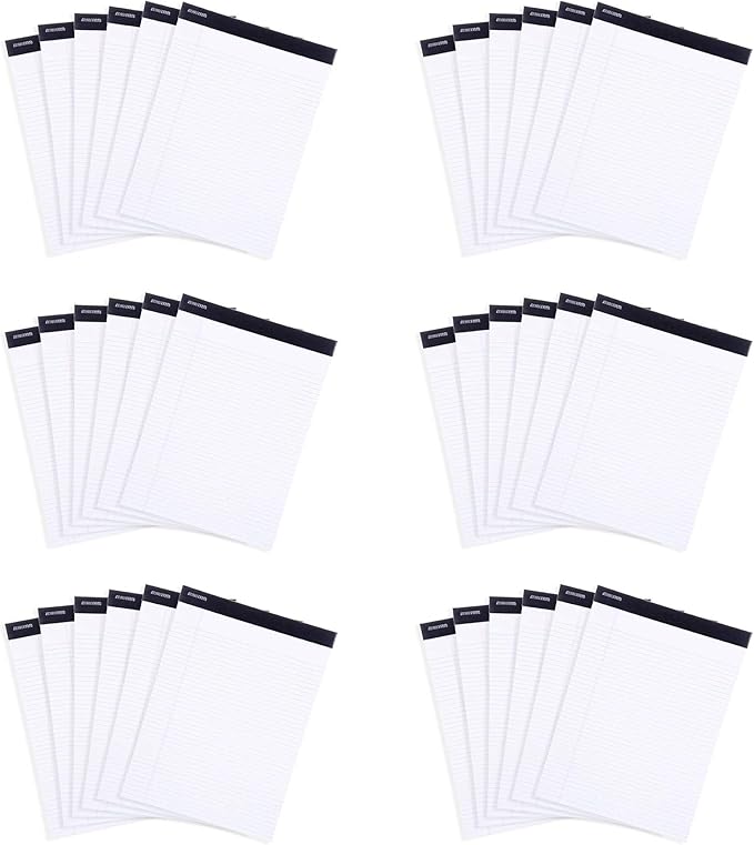 Mintra Office Legal Pads, ((xBasic, 8.5in x 11in, Narrow (White), 36pk (6-6pks))