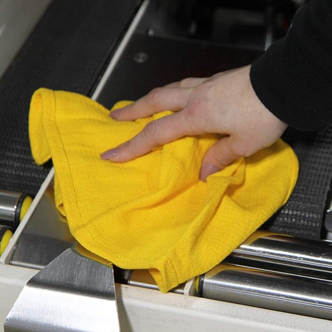 Arkwright Surgical Huck Towels - (Pack of 12) Lint Free & Highly Absorbent Pre-Treated Cotton Cleaning Cloths, Perfect for Medical, Auto Detailing, Window Glass, and Shop, 16 x 26 in, Yellow