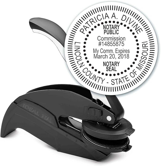 MaxMark Notary Seal Round Embosser for Missouri State - Includes Gold Burst Seal Labels (50 Count)