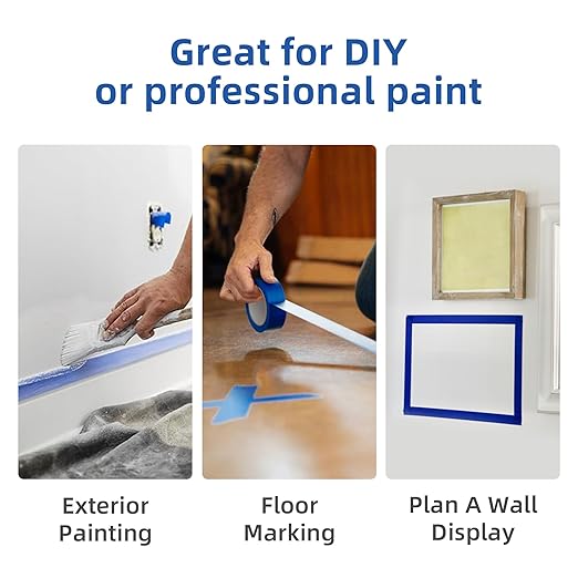 Painters Tape,2 in. W X 60 YD,Blue Masking Tape for Paint,Walls,3 Rolls
