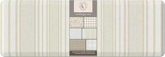 Anti Fatigue Mat by Laurel Lane Co. – Designer Anti Fatigue Mats for Kitchen Floor, Kitchen Mats for Floor, Desk Mat – Cushioned 0.75" Thick – Stain Resistant – Non-Skid Bottom – 20" x 60"