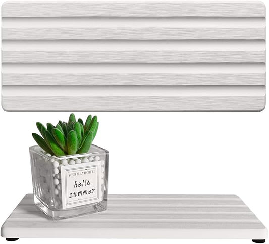 Diatomite Soap Dish, Water Absorbing Stone Tray, Kitchen Sink Organizer, Fast Drying Counter Holder (White, 11" x 4.7"/28 x 12cm)