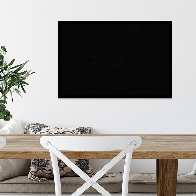 Amanti Art Black Cork Board for Wall, 17x25 Vision Board with Black Wood Frame, Medium Corkboard Office Decor for Home Organization, Modern Corkboard Pinboard to Display Items for Home Organization