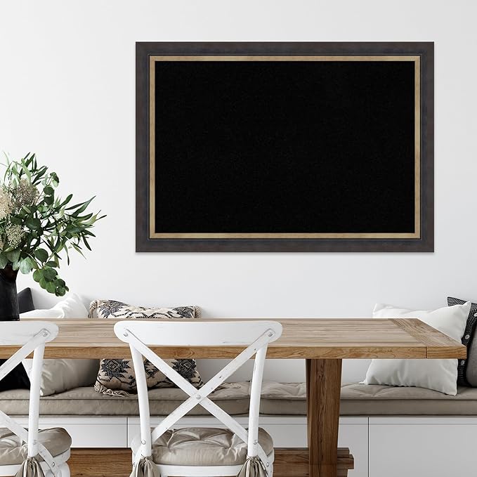 Amanti Art Black Cork Board for Wall, 29x41 Vision Board with Black Wood Frame, Large Corkboard Office Decor for Home Organization, Casual Corkboard Pinboard to Display Items for Home Organization in