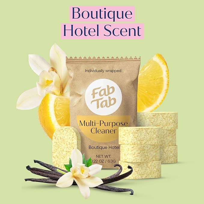 Fab Tab Sustainable Cleaning - All Purpose Refill Spray Tablets - Multi-surface Cleaning Spray Refill - Plant-based - Multi Purpose Cleaner Refill Tablet 12 Count - (Bottle Not Included)