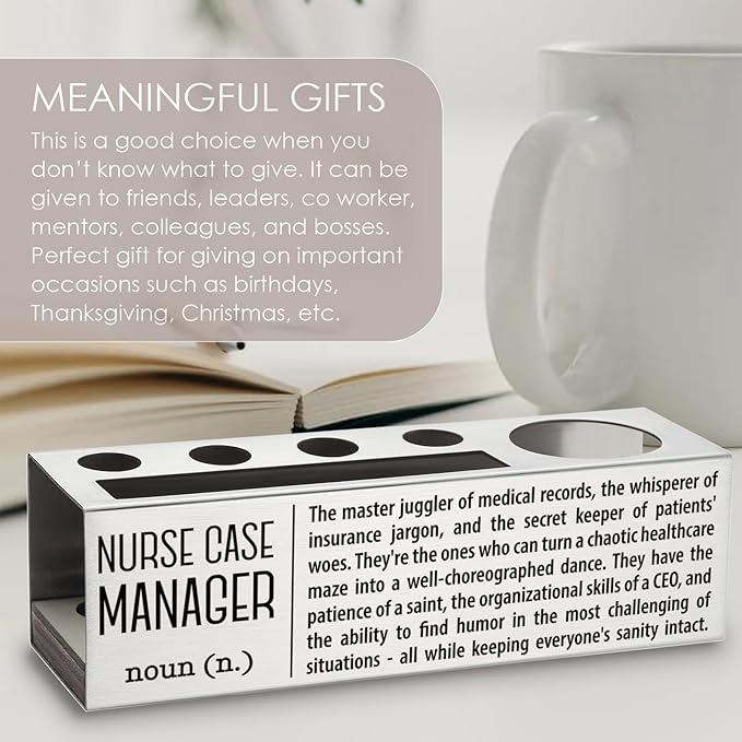 Nurse Case Manager Definition Gifts for Women, Men, Nurse Case Manager Office Supplies Desk Decor Pen Pencil Holders WCC46