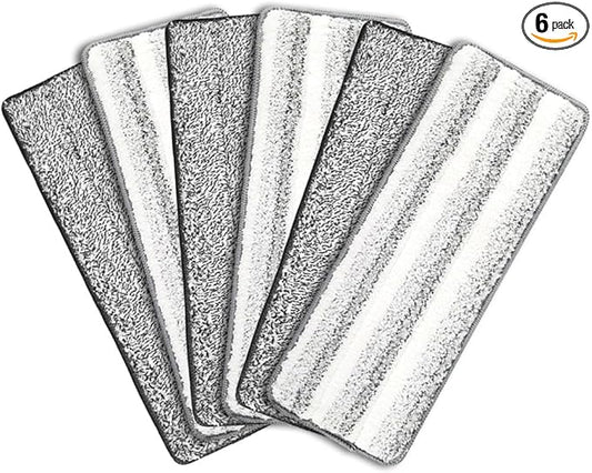 6 Pack Mop Replacement Pads for Joymoop - Microfiber Flat Mop Pads fit for JOYMOOP fit for Oshang Mop Bucket Set and Most 13" X 4.9" Flat Mops, Washable Cleaning Pads, Replacement Pads for Joymoop