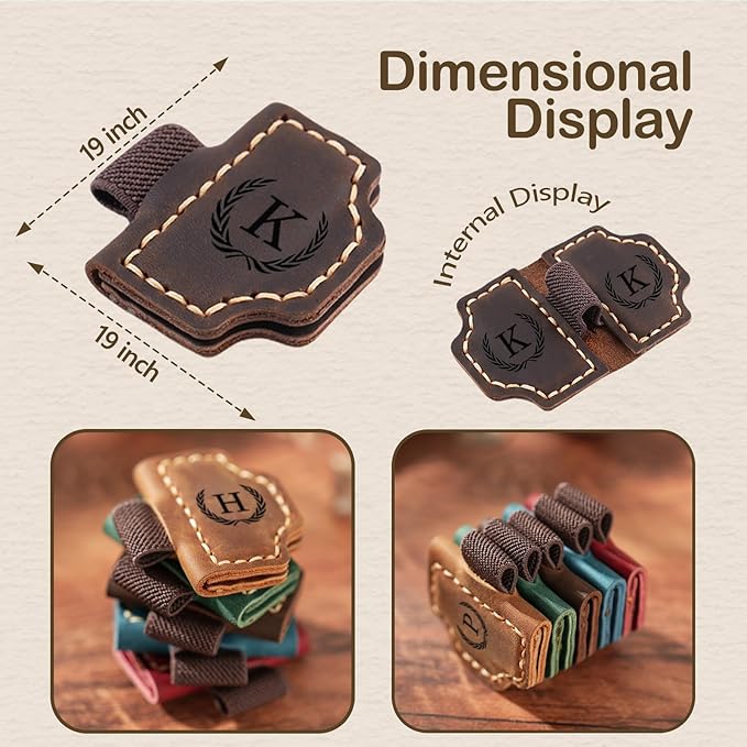 Artlaza Personalized Magnetic Leather Bookmark with Pen Holder - 26 Letters Custom Book Mark with Name Initial Engraved Book Marker for Readers, Book Lovers, Travelers - Gift for Women & Men(Brown，S