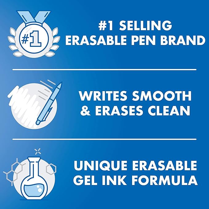 Pilot, FriXion Clicker Erasable Gel Pens, Fine Point 0.7 mm, Pack of 12, Purple