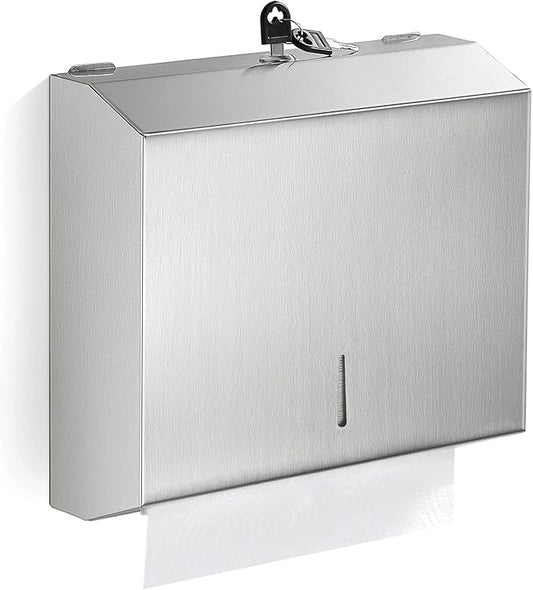 Paper Towel Dispenser Wall Mount Commercial, C Fold Multifold Hand Paper Towel Dispenser, Stainless Steel Tissue Holder