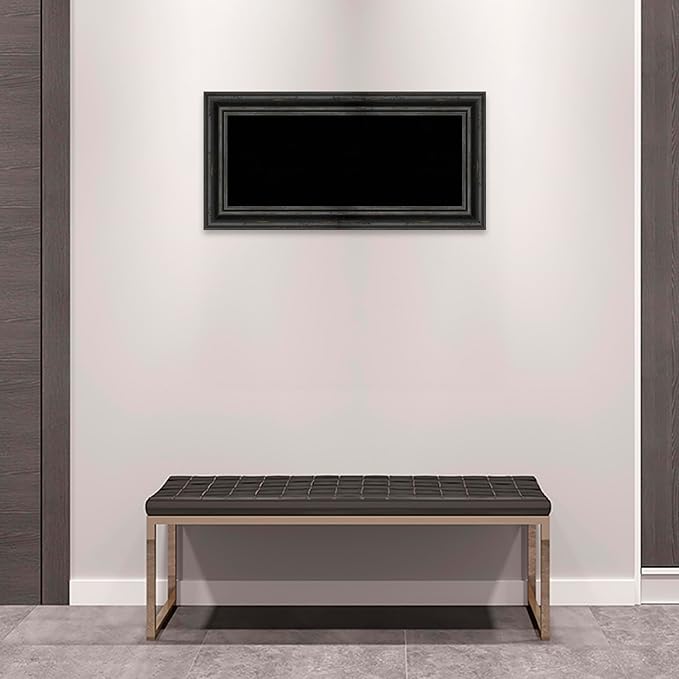 Amanti Art Black Cork Board for Wall, 17x35 Vision Board with Black Wood Frame, Medium Corkboard Office Decor for Home Organization, Country Rustic Corkboard Pinboard to Display Items for Home