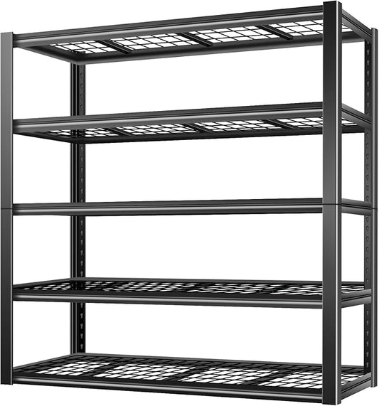 BILT HARD 3500 LBS 60" W x 18" D Garage Shelving, 72" H Heavy Duty Storage Shelves, Metal Wire Utility Shelving Units with Adjustable Shelf, Ideal for Garage, Black
