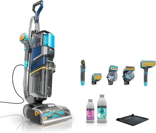 Shark CarpetXpert HairPro with StainStriker Upright Carpet, Area Rug & Upholstery Cleaner, Perfect for Pets & Hair Removal, Carpet Shampooer, 5 Cleaning Tools, Pet Cleaning Solution, Navy, EX304