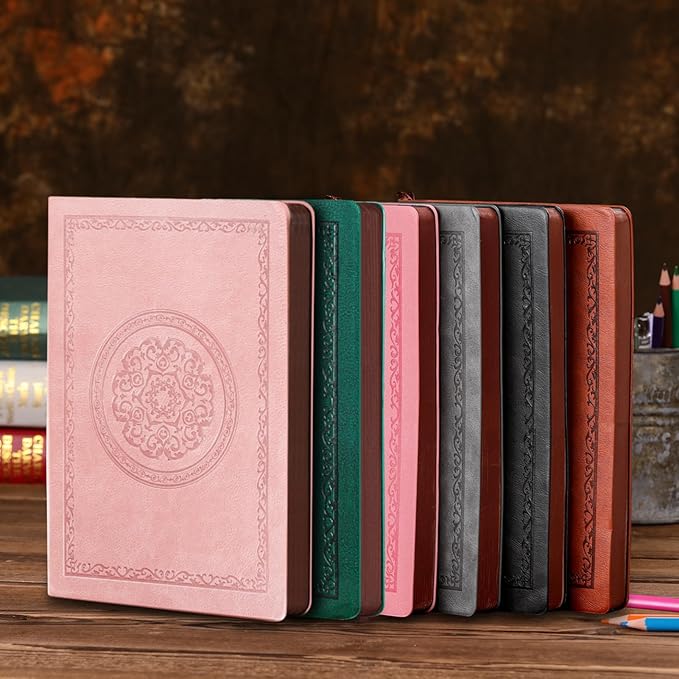 2025 Leather Vintage Journal Notebook,300 Pages,Leather Softcover Lined Journal Notebooks for Women Men,Notebook Journals for Writing Travel,Business,Office,7.1'' X 9.8''