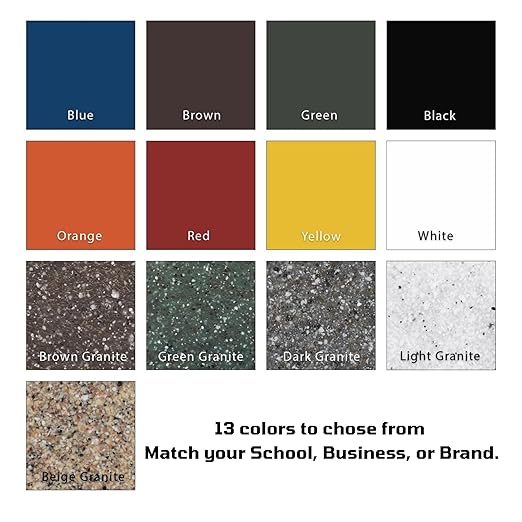 42 Gallon Slated Circle 100% Recycled Plastic Commercial Outdoor or Indoor Trash Can with Push Open Dome Lid and Internal Liner | Great for Schools and Businesses - Beige Granite