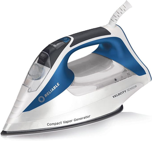 Reliable Velocity 240IR 1800W Steam Iron - Compact Vapor Generator Home Iron for Clothes, Sewing, Quilting and Crafting, Anodized Aluminum Soleplate, Continuous Steam Ironing